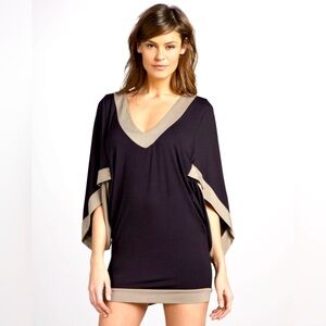 Trina Turk size L Mayan cover up black/taupe